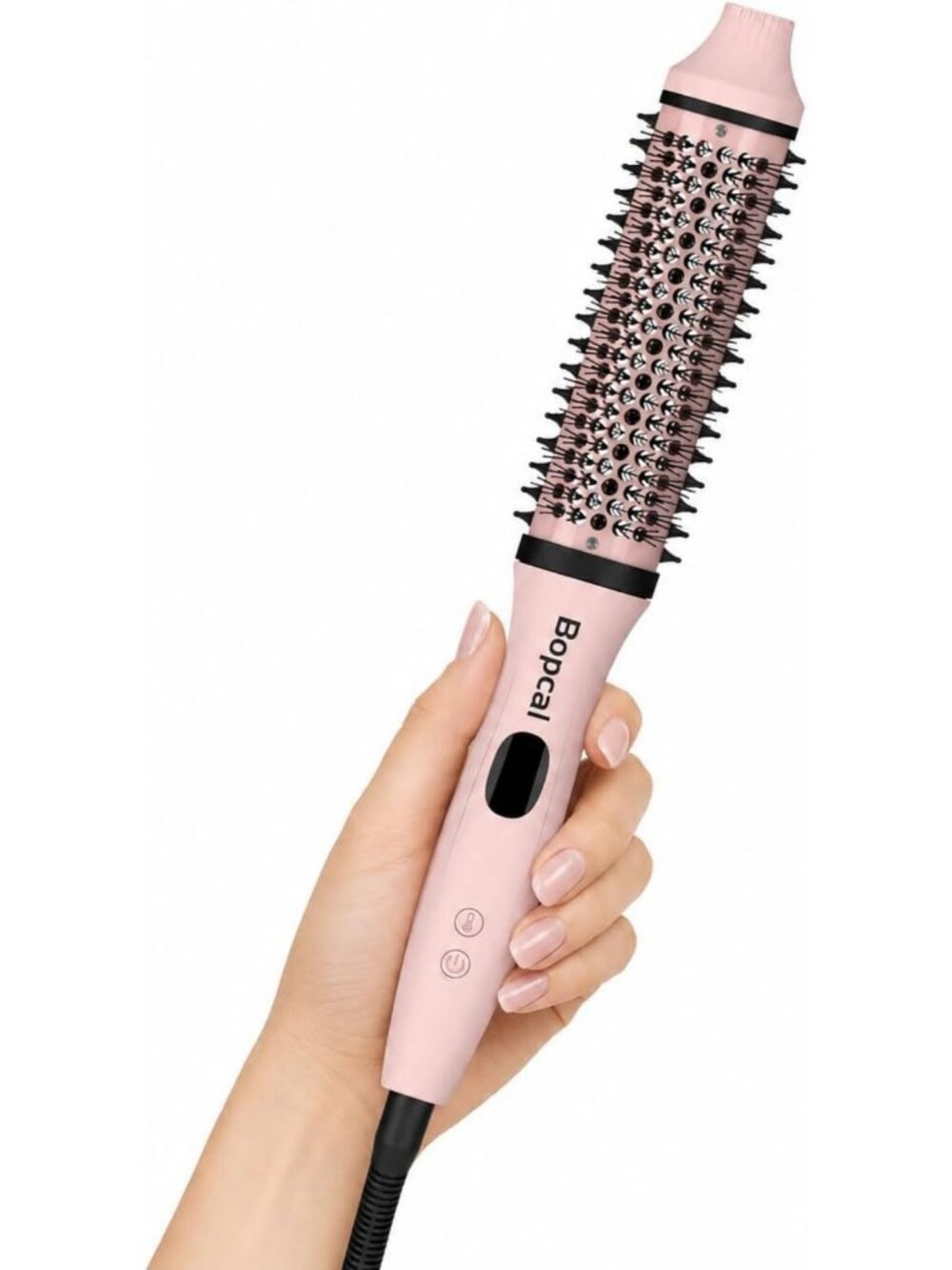 Dual Voltage Heated Round Brush - 1.5” Thermal Styling Tool for Smooth Hair